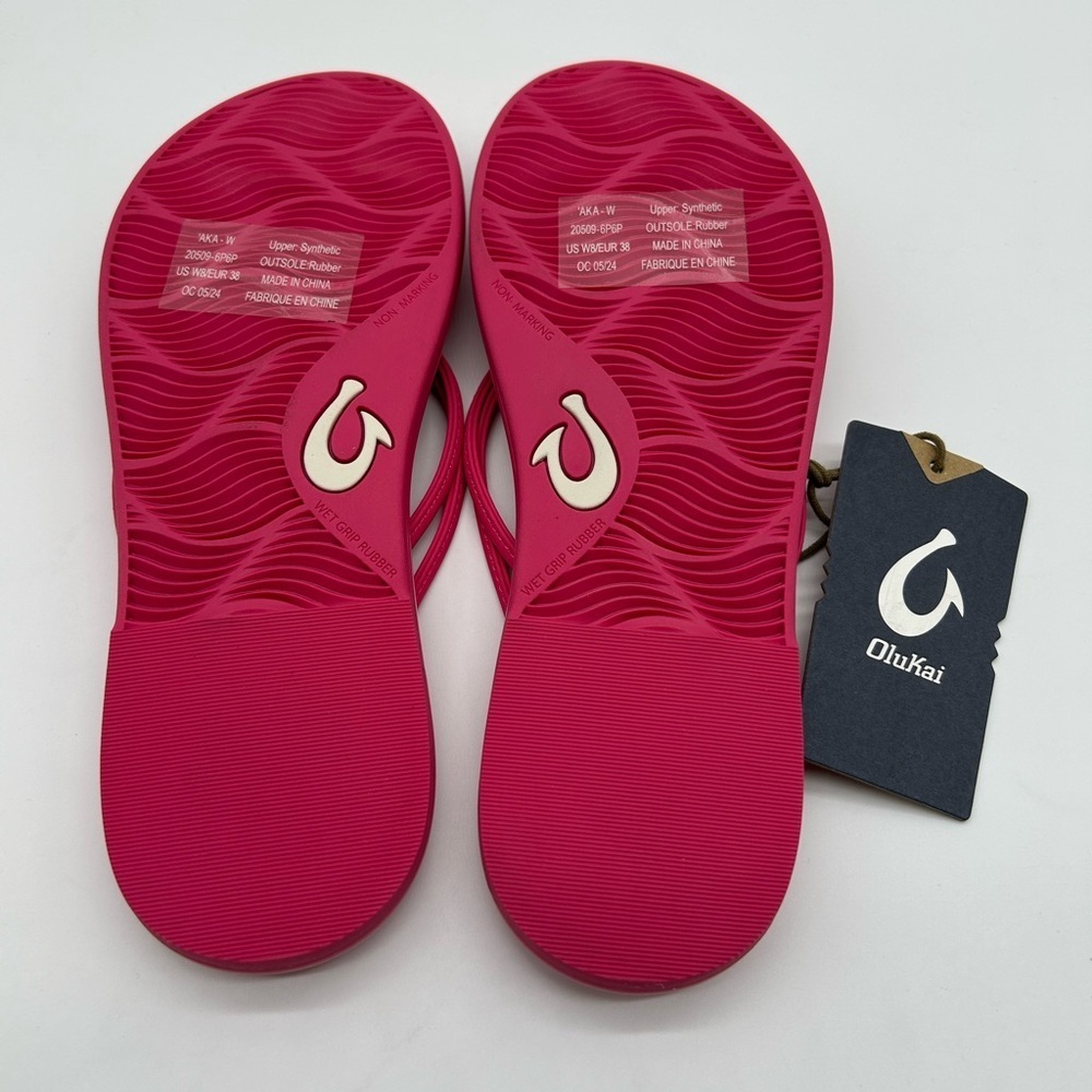 Olukai Women’s ‘Aka Sandals – Pink Plumeria | Size 8 (W8 / EUR 38) New With Tag - Picture 6 of 7